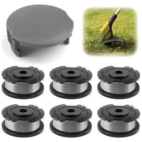 6 Pièces Fil Coupe Bordure Bosch Ø1,65mm 6m, Bobine Rechange F016800569 avec Couvercle de F016F05320, Pour EasyGrassCut 18/23/26/18-230/18-260 - (1/5)