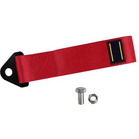 Corde de remorquage universelle en nylon haute résistance, capacité de charge 2000 kg, ceinture de pare-chocs rouge pour voiture (1/5)
