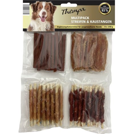 Thempa Hundesnacks Multipack Streifen & Kaustangen 4 x 150 g Knochen (1/2)
