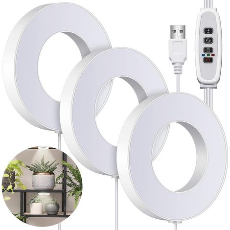 Plafonnier pour plantes d'intérieur, 48 LED à spectre complet, allumage automatique 4-12 h, intensité variable-AquaForge (1/5)