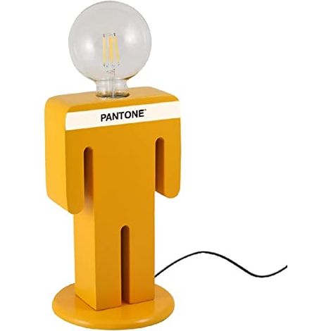 Lampe de Table Bureau, Table de Chevet Orange, Blanc, Noir en Bois, 15 X 15 X 26 cm, 1 X E27, Max 100W (1/5)
