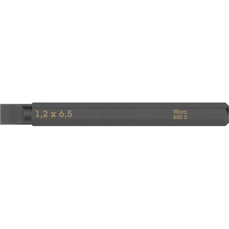 Bit 800 S f.Schlitzschrauben 6,5mm L.70mm 1/4 Zoll C6,3 Schneidenstär 1,2mm WERA (1/5)
