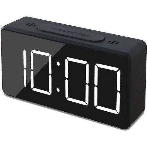 Petit réveil numérique compact, idéal pour les voyages, avec affichage LED de l'heure ou de la température, fonction snooze et réglages ajustables. (1/5)