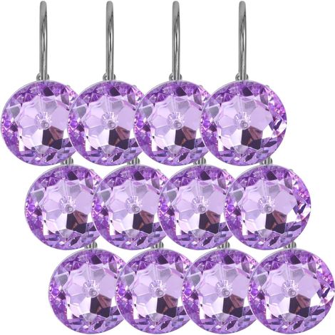Crochets de rideau douche robustes et originaux , en acrylique acier inoxydable 304 , lot 12 , avec (1/5)