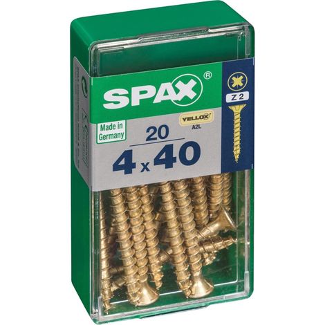 Scatola da 20 unità di viti per legno a testa piatta in Yellox 4.0x40mm Spax (1/5)