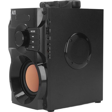 Enceinte Bluetooth 5.0 stéréo avec caisson de basses, enceinte intelligente portable multifonction avec télécommande pour une utilisation intérieure et extérieure.