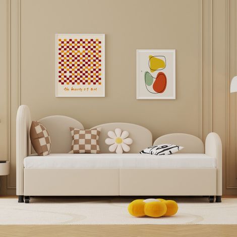 Twin Size Daybed mit Storage Drawers, Velvet gepolstert Daybed, Schlafzimmer Wohnzimmer Modern Sofa Bed Daybed Frame für Wohnzimmer, Kinderzimmer, Schlafzimmer,Modern Style