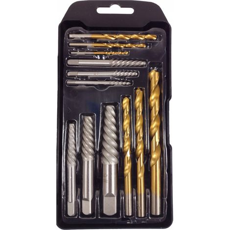 Extractores para tornillos, pernos, tuercas y brocas rotos o da帽ados - 12 piezas (1/4)
