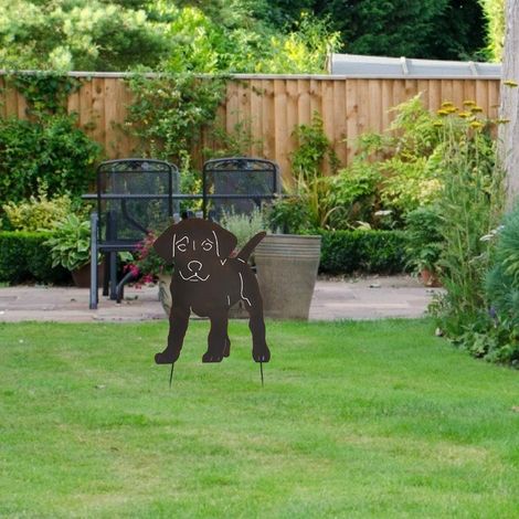 Chien en métal décoration jardin piquet silhouette animal extérieur statue fer ornement maison cadeau (1/4)