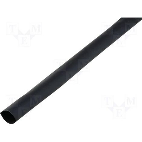 Tubo Termoretractil 16mm Indice 2:1 Color NEGRO 1 Metro