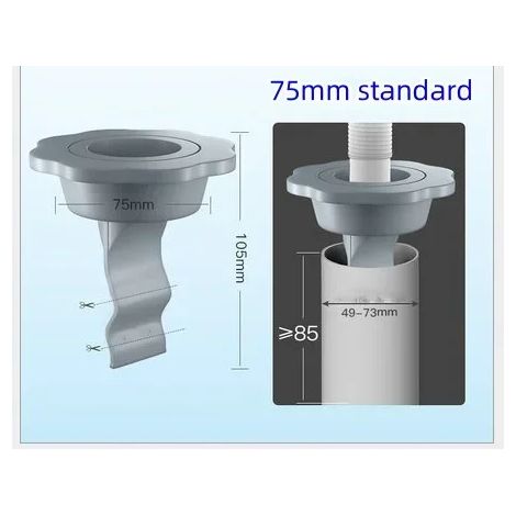 (gray-70MM)Floor drain anti odor toilet universal floor drain core inner core sewer invisible drain pipe backflow odor insect proofartifact (1/4)