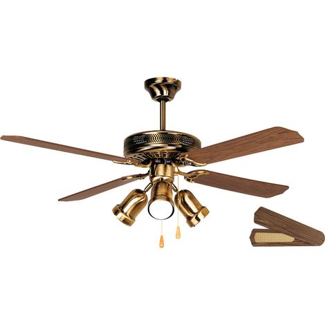 Orbegozo ventilador de techo con luz CT 30132, 3 velocidades, 4 aspas reversibles, 132 cm diámetro, 60 W (1/3)