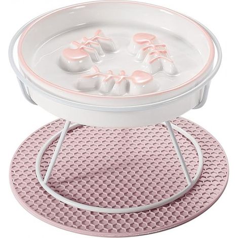 Gamelle pour chat en céramique, bol pour aliments lents, bol anti-étouffement, bol haut pour protéger la colonne vertébrale et le menton.