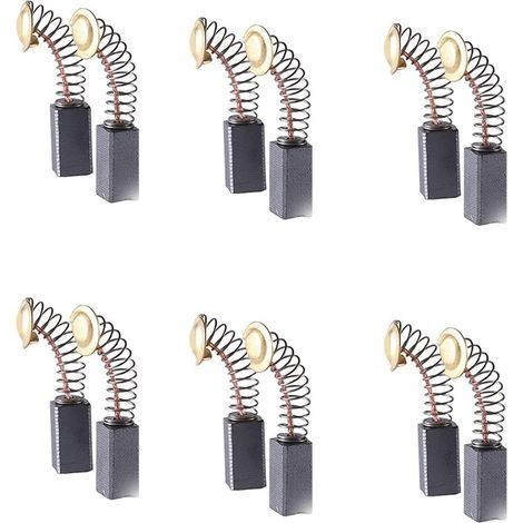 Balais de Charbon,12 Pcs Balai Charbon,Balai Charbon Meuleuse,Durable,Utilisé pour Le Marteau éLectrique,Meuleuse D'Angle,Raboteuse éLectrique,Meuleuse éLectrique, Taille (6.5X7.5X12 mm) (1/5)