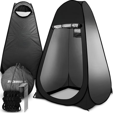 Tenda spogliatoio turistica nera 120 cm