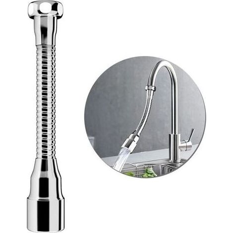 Extension de Robinet Cuisine à 360° avec Bec Flexible avec 20cm, Prolongateur de Robinet pour Évier de Cuisine, Douchette Évier Multifonctionnelle (1/4)