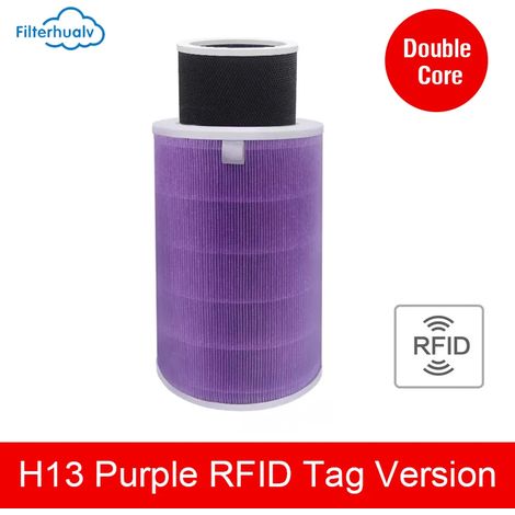 Filtre à air double (violet - Chine continentale) compatible avec les purificateurs d'air Xiaomi Mi 1, 2, 2S, 2C, 2H, 3, 3C et 3H. Filtre HEPA au charbon actif H13, antibactérien et anti-aldéhyde. (1/4)