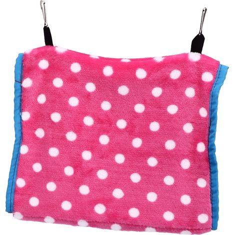 Lit pour oiseaux pliable, portable et confortable en flanelle, hamac triangulaire suspendu avec crochets pour perroquets, hamsters et écureuils - Rose (1/5)