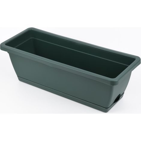 Bac à Plantes Rectangulaire - Avec Trous de Drainage et Bac de Récupération - Pour Semis Légumes et Pousses Vertes - Intérieur Extérieur Balcon Jardin - 1 Pièce (1/5)