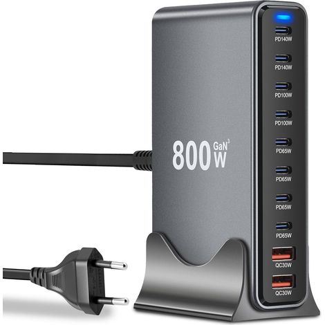 Cargador USB de 30 puertos, cargador inteligente de 150 W/30 A, concentrador de carga de escritorio, organizador de estación de carga multipuerto para Samsung/iPhone/iPad/Google Pixel/Tablet (1/5)