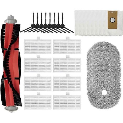 Pièces de rechange pour aspirateur Ultenic MC1 : brosse principale, filtre HEPA, chiffon de nettoyage et sac à poussière. (1/5)