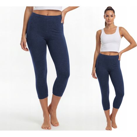 3/4-Leggings aus Baumwolle, polnischer Hersteller, Farbe: Jeans, Größe L (1/4)