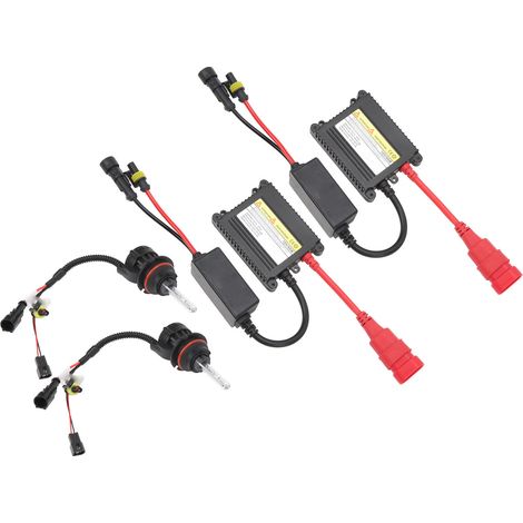 Kit d'ampoules xénon HID 55 W DC12V ultra-lumineuses (feux de route/croisement, 5500 lm) pour phares de voiture avec interface 9007, 6000 K (1/5)