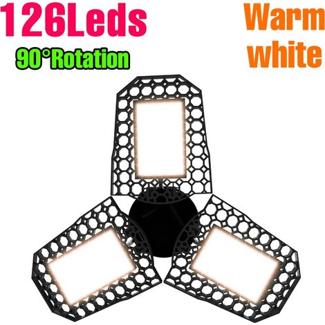 Lampes de croissance pour plantes Ampoule LED 200 W E27/E26 (C1 60 W Blanc chaud, culot E27-E26) pour garage, plafonnier, spot 110 V, éclairage pour maison, entrepôt, parking ou sous-sol. (1/5)