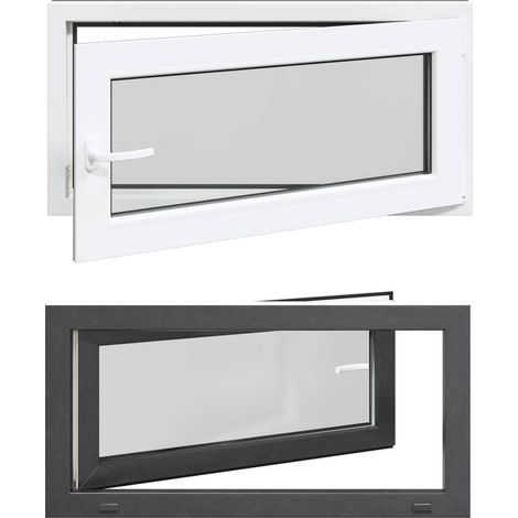 Kellerfenster RISOR 100 x 50 cm PVC und Glas Anthrazit vidaXL