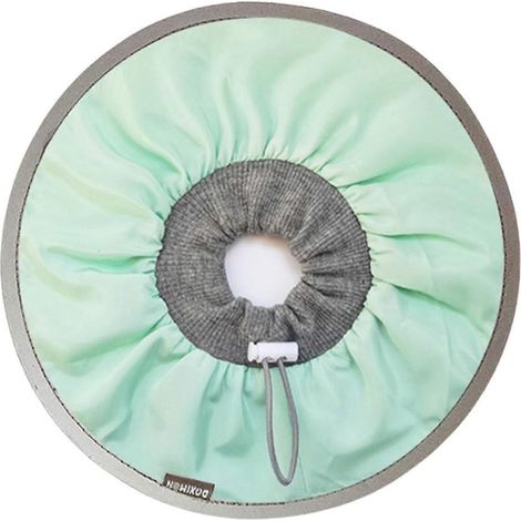 Collier de protection pour chat style élisabéthain, confortable et doux, idéal après chirurgie, couleur vert eau, taille M (1/5)