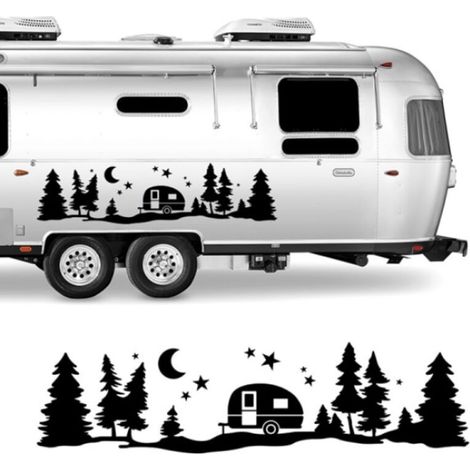 Autocollant vinyle motif forêt pour carrosserie SUV, camping-car, fourgonnette, caravane