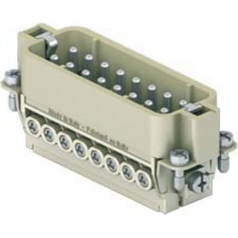 insert mâle - a visser - 16p+t - 16a - 250v - gabarit 66.16 - numéroté de 17 à 32 - ilme cdam16n