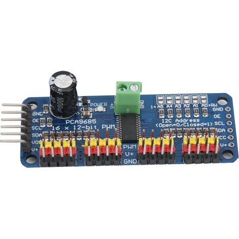 16-Kanal-PWM-Servomotor-Steuermodul, I2C-Schnittstelle, PCA9685 für Roboter (1/5)