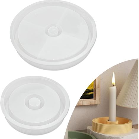 pezzi Portacandele in resina epossidica Stampo in silicone Portacandele Stampo rotondo in silicone Portacandele Stampo in resina epossidica per candele fai da te (1/5)