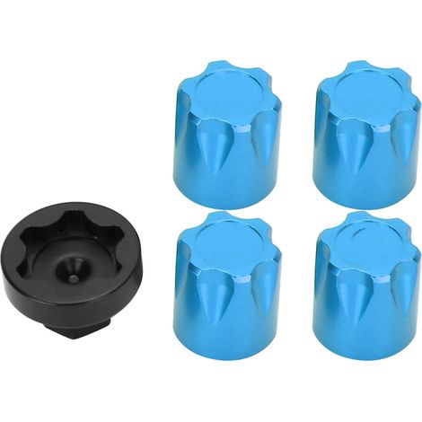 4 écrous M4 bleus pour jantes de voitures RC 1/10 1/8, compatibles Traxxas TRX4/SCX10 D90 90046.