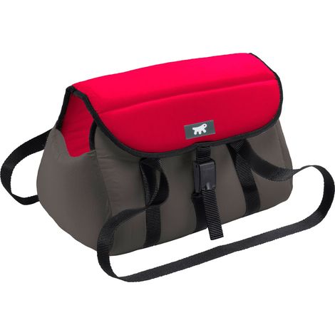 Ferplast MILU' Borsa per il trasporto di gatti e piccoli cani Ferplast MILU' in cotone lavabile con manici regolabili e cinghietta di sicurezza inclusa. Variante 40 - Misure: 42 x 25 x h 25 cm - Rosso