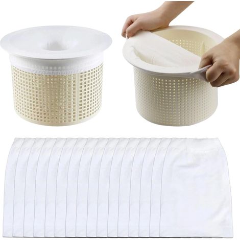 Lot de 30 chaussettes filtrantes pour skimmer de piscine, filtre pour skimmer, chaussettes filtrantes réutilisables pour panier de skimmer de piscine (1/5)