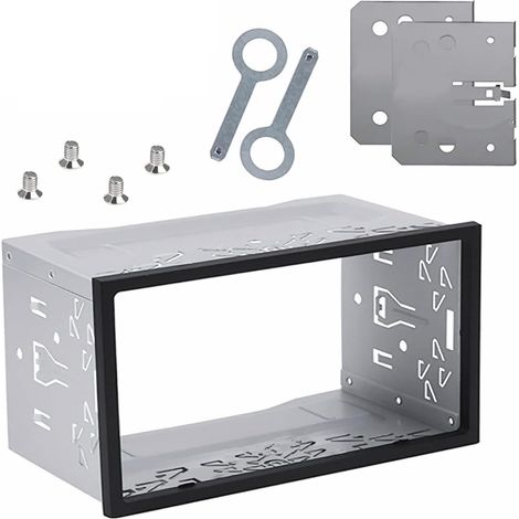 Telaio di montaggio per autoradio 2DIN, telaio universale doppio in metallo con accessori di montaggio, telaio di montaggio per autoradio doppio DIN, lettore DVD, navigazione GPS (1/5)