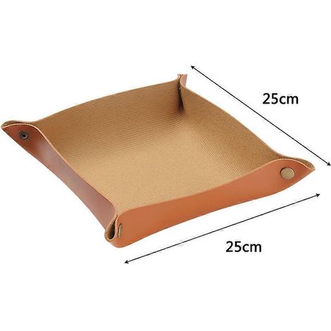 Boîte de rangement de bureau en cuir PU, porte-clés, plateau d'entrée, cosmétiques, bijoux, rouge à lèvres, divers organisateurs