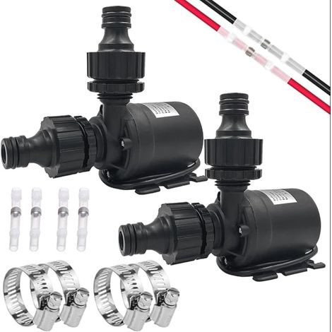 Pompe a Eau 12v, Mini Pompe à Eau Submersible Moteur 800l/h 5m, Pompes à Eau Circulation eau Piscine Fontaine Solaire aquarium étang Bassin (1/5)