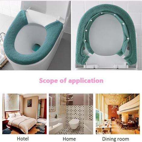 Lotto di 3 housses de siège de toilette, chaudes, lavables, douces et épaisses, pour la plupart des toilettes OU (1/4)