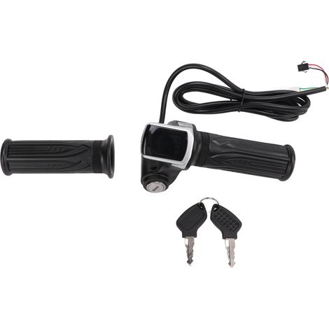 Poignée d'accélérateur pour vélo électrique avec affichage LED et indicateur de batterie, interrupteur et clé 48V