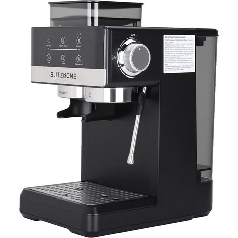 Machine à café Espresso, broyeur intégré, pression de 20 bars, noir, UE (1/2)