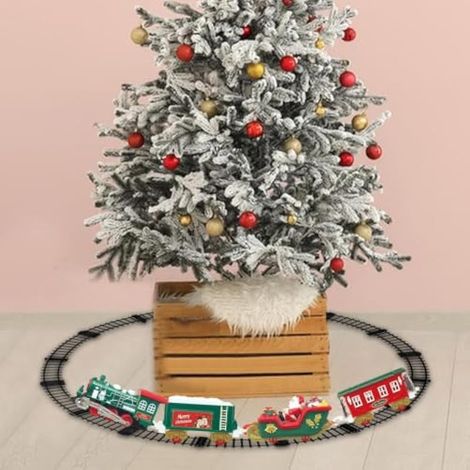 Ensemble Train de Noël Voiture Électrique avec Lumières et Sons Décoratifs (1/5)