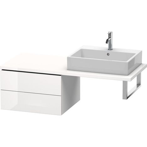 Meuble bas console L-CUBE 400x620x547mm blanc brillant