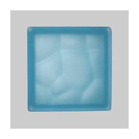 VETROMATTONE ONDULATO CELESTE SATINATO 19x19x8 cm