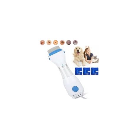Peigne à puces électrique pour animaux de compagnie, dissolvant de poux électrique, brosse de nettoyage aux puces et peigne à poux, attrape-poux pour chien  - Crezuo
