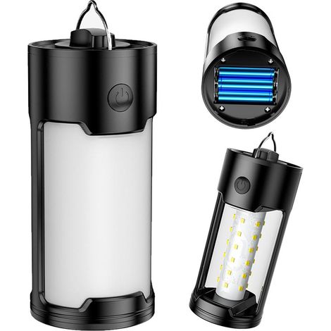 Lanterne de camping LED à piles, lampe de tente pour les urgences en cas d'ouragan ou de panne de courant, idéale pour la randonnée et les voyages en plein air (piles non incluses). (1/5)