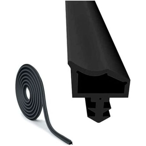 BRICOOMARKET Joint de Porte Caoutchouc Contre 10M, Bruit et la Poussière Joint Porte, Largeur de Rainure 4mm Profondeur Rainure 7mm Pliage Rainure 12mm (Noir) (1/4)