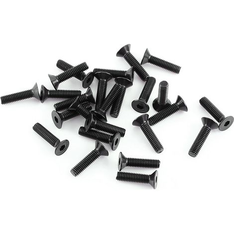 250 Stück M3 Schwarze Sechskantschrauben aus legiertem Stahl mit Sechskantmuttern Sortiment (Flachkopf) (1/5)